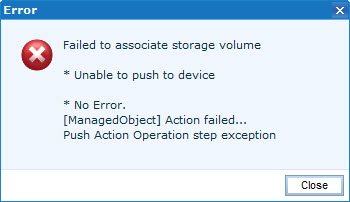 EMC UIM Unable to push to device