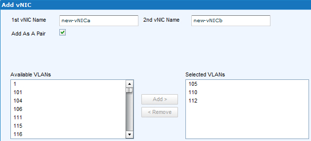 EMC UIM add vNIC As A Pair - 2