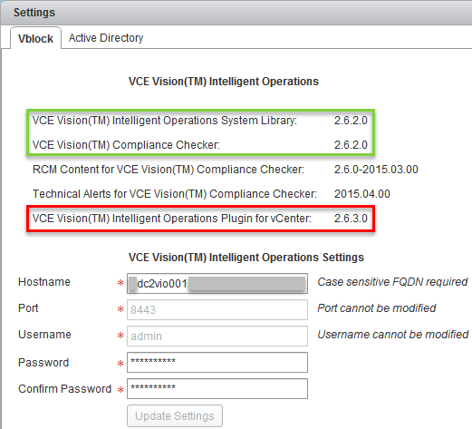 VCE Vision IO Plug-In for vCenter - DC2